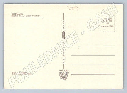 Postcard Gottwaldov Zlín Work Square Interhotel buses (P2217)