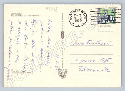 Pohlednice Gottwaldov Zlín Náměstí Práce kino 1970 (P2218)