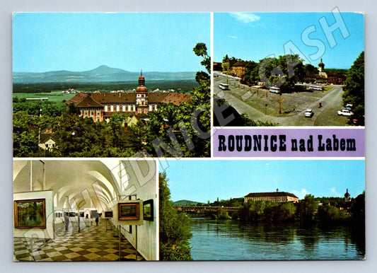 Pohlednice Roudnice nad Labem zámek a řeka (P2220)