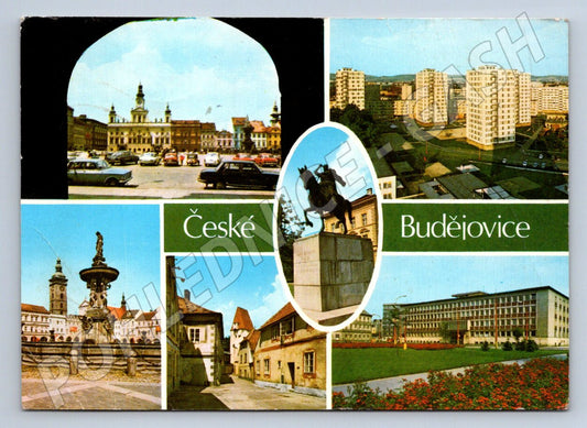 Pohlednice České Budějovice koláž 80 léta Československo (P2221)