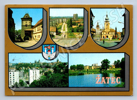 Pohlednice Žatec více záběrů použitá ČSR historická (P2224)