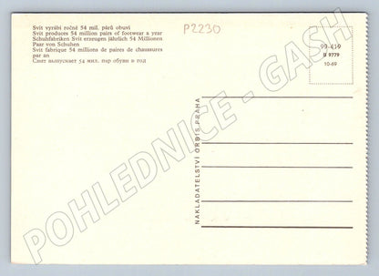 Postcard Zlín center market Orbis station (P2230)