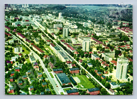 Postcard Gottwaldov Zlín aerial view 60s (P2231)