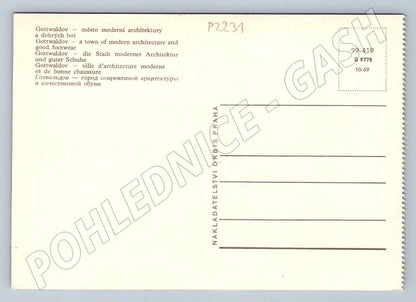 Postcard Gottwaldov Zlín aerial view 60s (P2231)