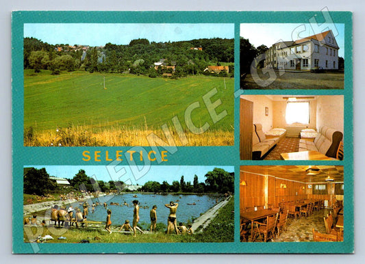 Pohlednice Seletice koupaliště TJ Sokol Panorama 80 léta (P2233)