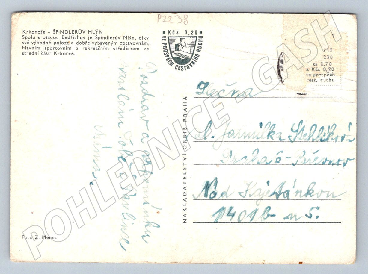 Pohlednice Špindlerův Mlýn Krkonoše malý formát (P2238)