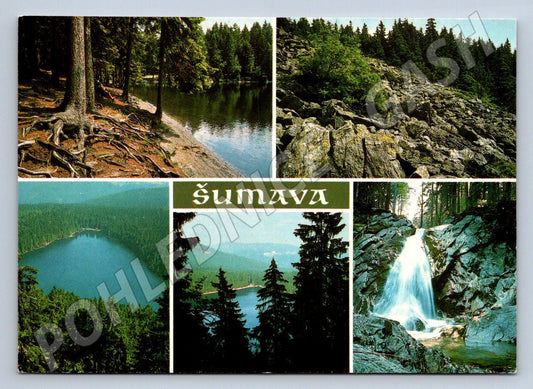 Pohlednice Šumava příroda jezera vodopád po 1950 (P2239)