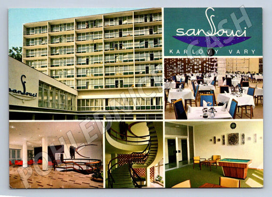 Pohlednice Karlovy Vary sanatorium Sanssouci velký formát (P2241)