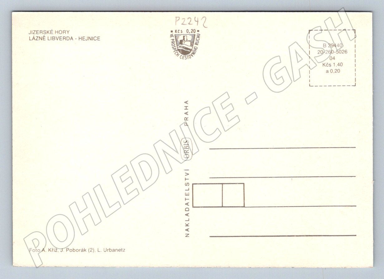 Pohlednice Jizerské hory Lázně Libverda Hejnice Obří sud (P2242)