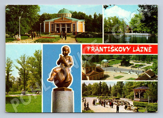 Pohlednice Františkovy Lázně více pohledů socha Františka (P2243)