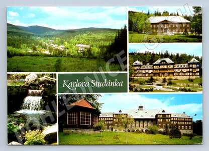 Pohlednice Karlova Studánka lázeňské budovy malý formát (P2253)