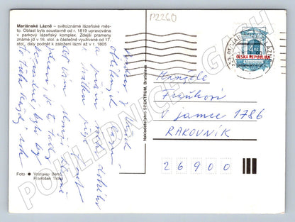 Pohlednice Mariánské Lázně kolonáda fontána více záběrů (P2260)