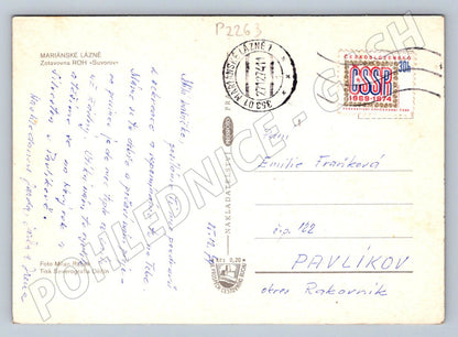 Pohlednice Mariánské Lázně Suvorov 1974 velký formát (P2263)