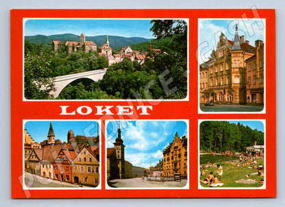 Pohlednice Loket více záběrů Panorama nepoužitá (P2272)