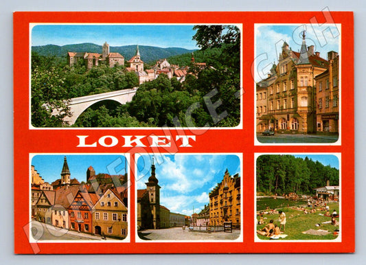 Pohlednice Loket více záběrů Panorama nepoužitá (P2272)