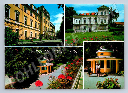 Pohlednice Konstantinovy Lázně lázeňské budovy a kolonáda (P2273)
