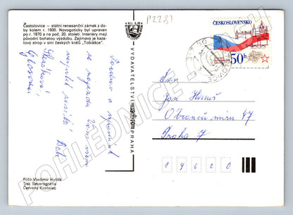 Pohlednice Častolovice zámek interiéry exteriér (P2281)
