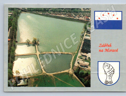 Pohlednice Zábřeh na Moravě rybníky letecký pohled (P2299)