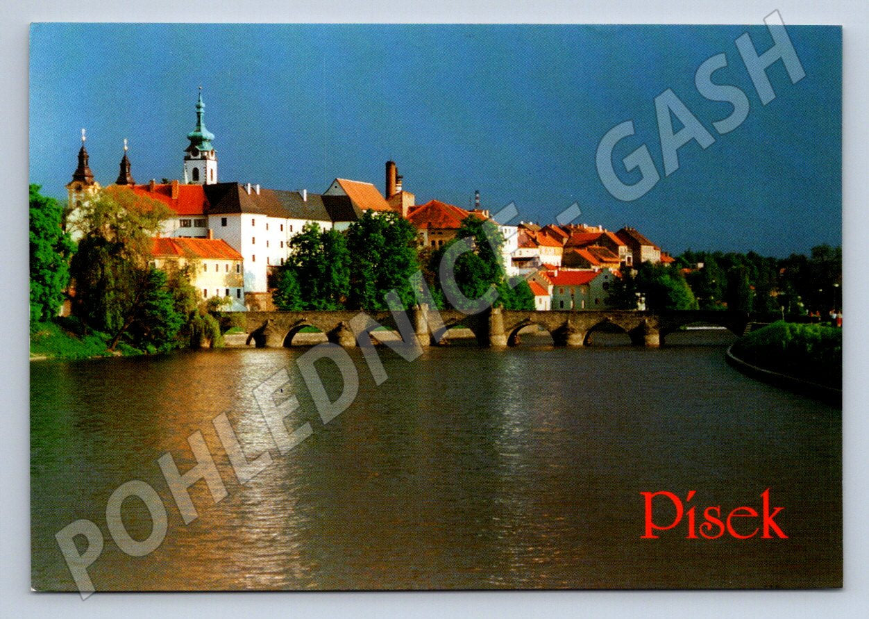 Pohlednice Písek Kamenný most panorama 1999 (P2300)