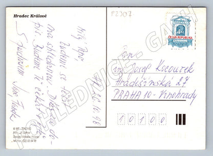 Pohlednice Hradec Králové koláž odeslaná 1998 (P2307)