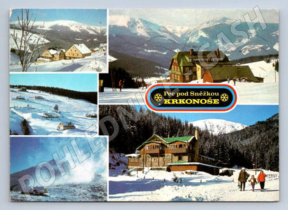 Pohlednice Krkonoše Pec pod Sněžkou zimní 1976 (P2320)
