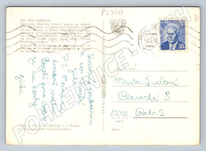 Pohlednice Krkonoše Pec pod Sněžkou zimní 1976 (P2320)