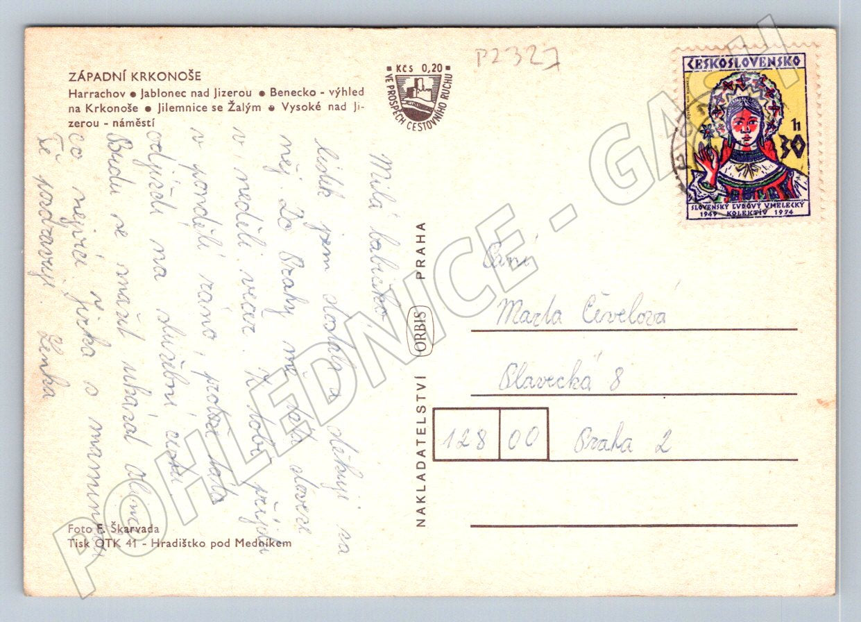 Pohlednice Západní Krkonoše PP ČSR (P2327)