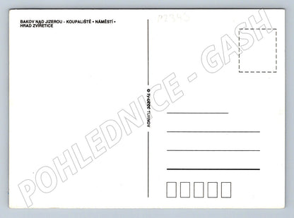 Pohlednice Bakov n Jizerou hrad Zvířetice koupaliště náměstí (P2340)