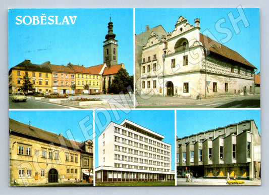 Pohlednice Soběslav koláž raz 1993 (P2344)