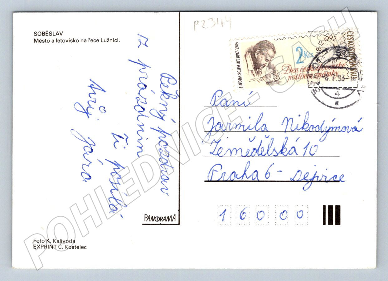 Pohlednice Soběslav koláž raz 1993 (P2344)