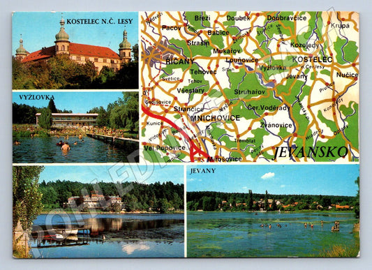 Pohlednice Kostelec n Č lesy Vyžlovka Jevany koláž PP 1982 (P2347)
