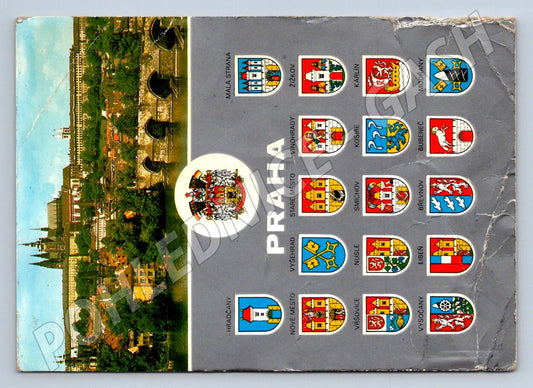 Pohlednice Praha panorama městské znaky ČSR (P2349)