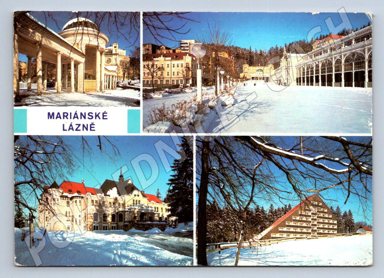 Pohlednice Mariánské Lázně zimní PP 1985 (P2357)