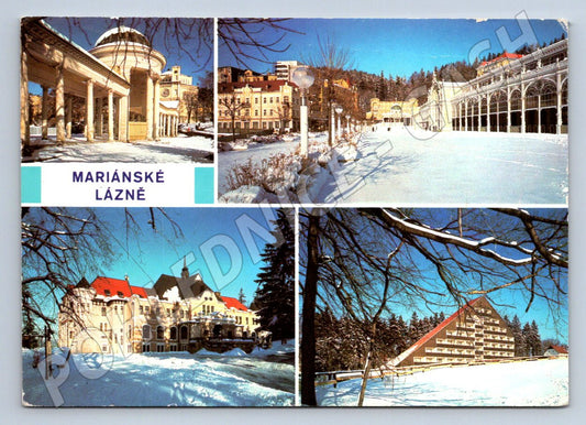 Pohlednice Mariánské Lázně zimní PP 1985 (P2357)