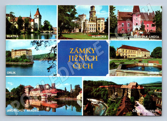Pohlednice Zámky Jižních Čech koláž (P2358)