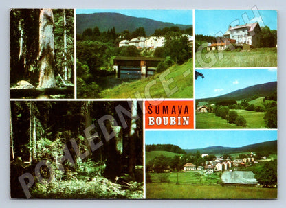 Pohlednice Šumava Boubín koláž Orbis (P2360)