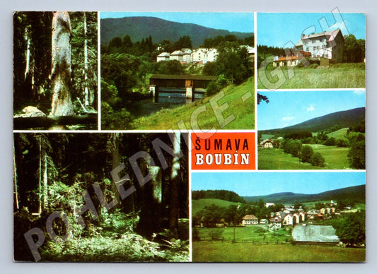Pohlednice Šumava Boubín koláž Orbis (P2360)
