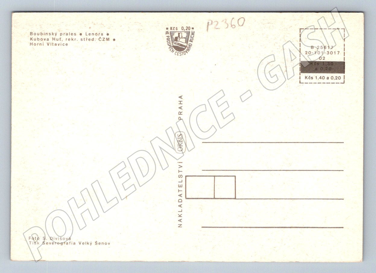Pohlednice Šumava Boubín koláž Orbis (P2360)