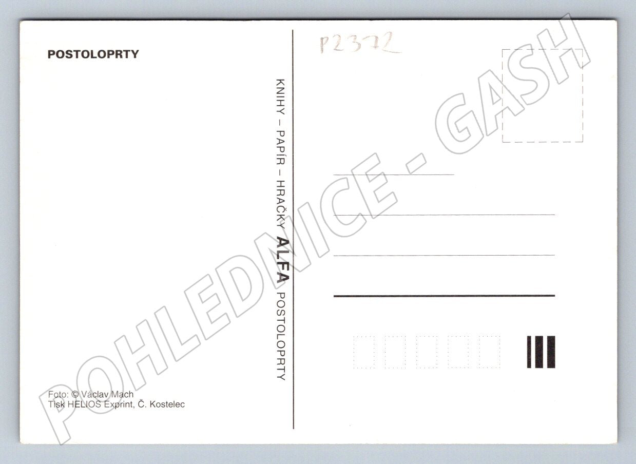 Pohlednice Postoloprty zámek v zimě večerní osvětlení (P2372)
