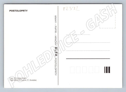 Pohlednice Postoloprty zámek v zimě večerní osvětlení (P2372)