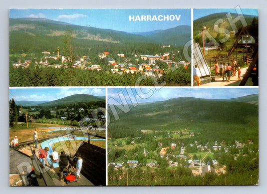 Pohlednice Harrachov Krkonoše panoramata lanovka bobová dráha (P2373)