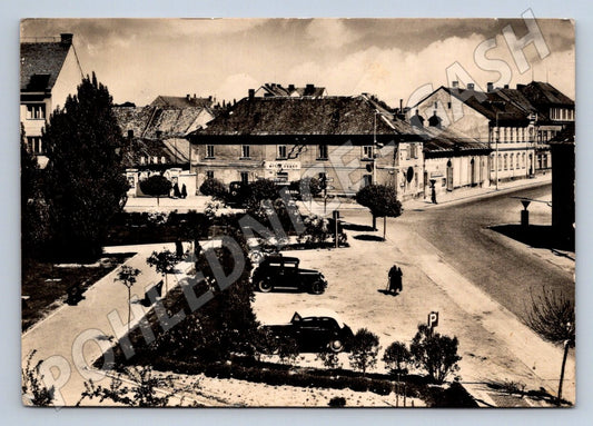 Pohlednice Lysá nad Labem Husovo náměstí raz do 1950 (P2375)