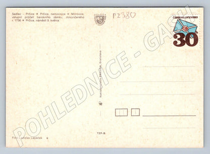 Pohlednice Prčice zámek a památky ČSSR (P2380)