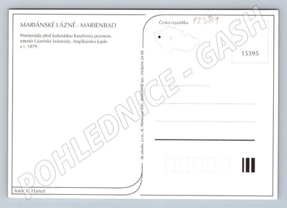 Pohlednice Mariánské Lázně kolonáda fontána kaple (P2381)
