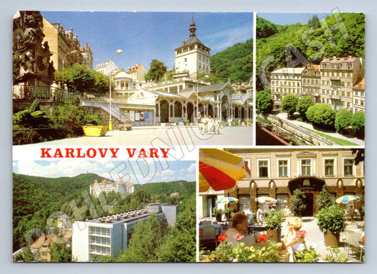 Pohlednice Karlovy Vary koláž ČSR PP (P2392)