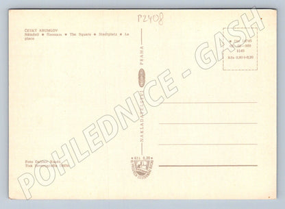 Pohlednice Český Krumlov náměstí Svornosti zámek 50 léta (P2408)