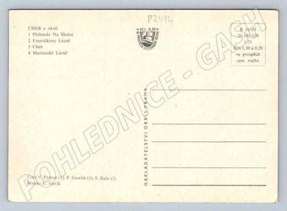 Pohlednice Cheb a okolí mapa motivy 1971 (P2414)