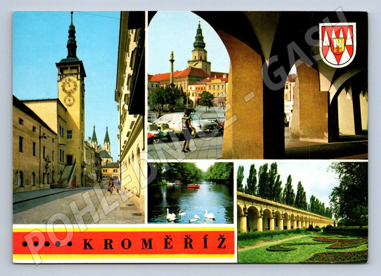 Pohlednice Kroměříž památky a zahrady koláž (P2417)