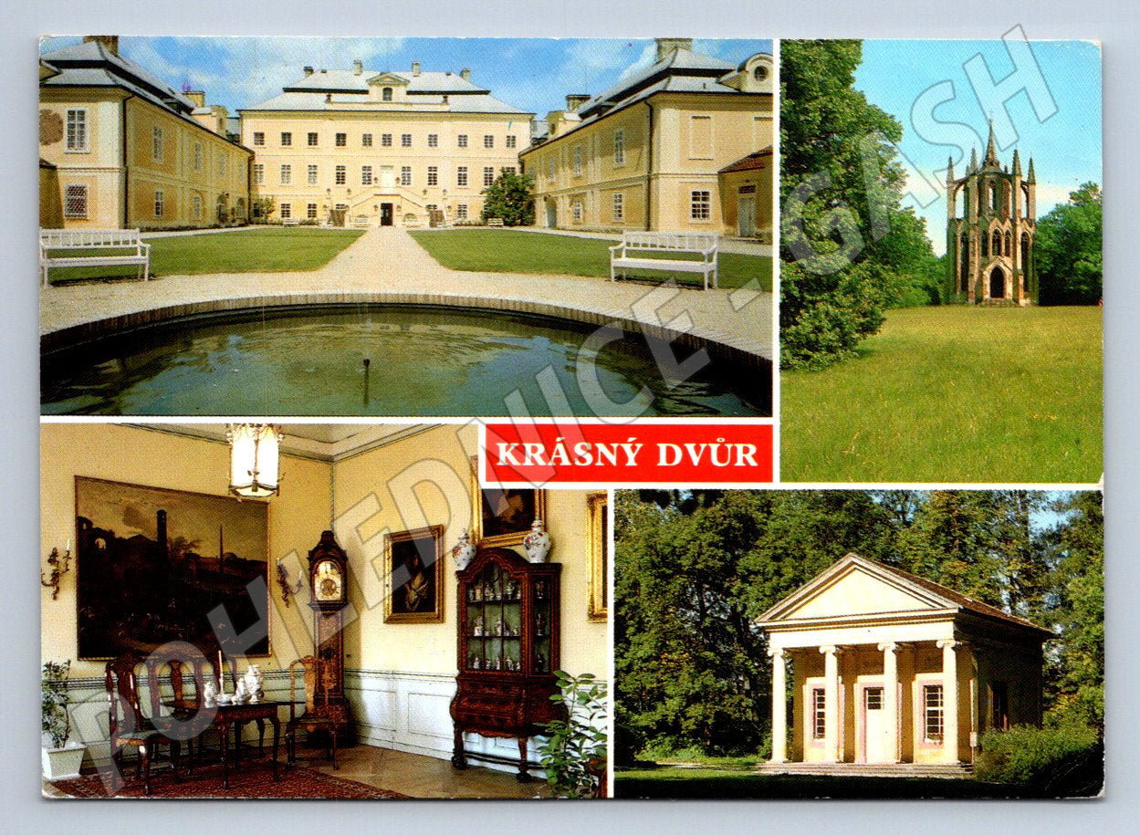 Pohlednice Krásný Dvůr státní zámek park historická (P2419)