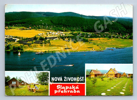 Pohlednice Slapská přehrada Nová Živohošť ČSSR (P2421)